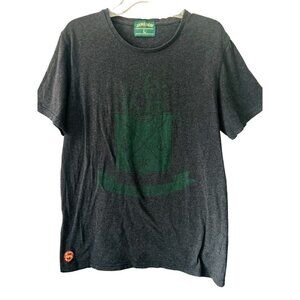 Men's Large JAMESON Tee T-Shirt Cotton Gray Green Large Design Logo